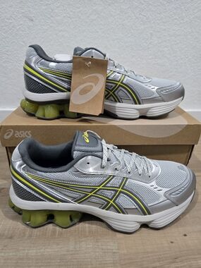 ASICS Gel Kinetic Men's Silver & Neon Yellow Running Shoes.10.5M/12W